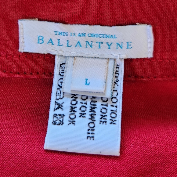 Ballantyne Italian Designer Polo Shirt Red 100% Cotton | Men's Size L - Picture 5 of 8